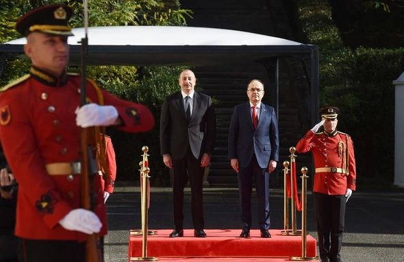 Azərbaycan Prezidentinin Tiranada rəsmi qarşılanma mərasimi olub — FOTO