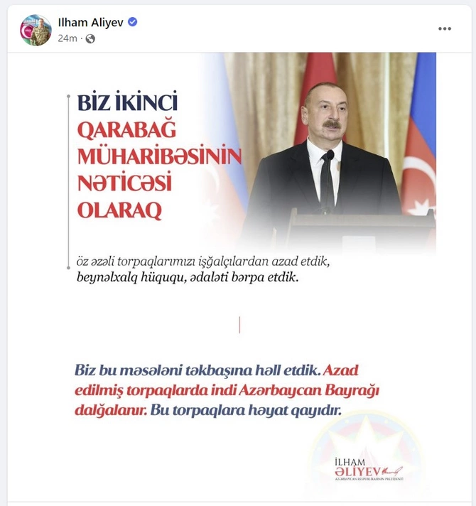 “Biz bu məsələni təkbaşına həll etdik” — Prezident
