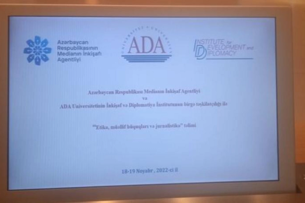 Jurnalistlər üçün Etika, müəllif hüquqları və jurnalistika təlimi keçirilir