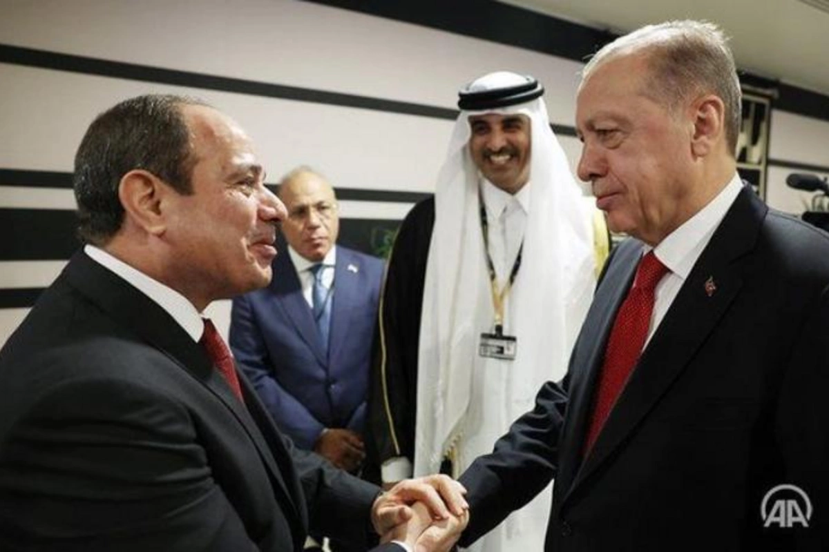 Ərdoğan ilk dəfə Misir prezidenti ilə görüşüb — FOTO