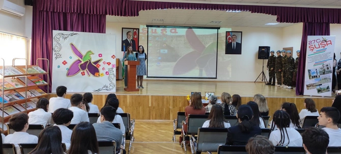 Daha bir məktəbdə “Şuşanın 270 anı” filmi nümayiş olundu — FOTOLAR Daha bir məktəbdə “Şuşanın 270 anı” filmi nümayiş olundu — FOTOLAR