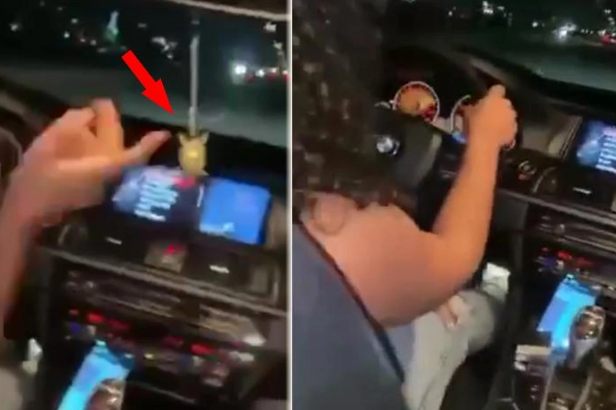 Xanımların DİN-in emblemi olan maşındakı görüntüləri... — VİDEO