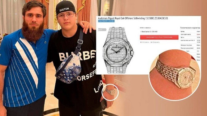 Ramzan Kadırovun oğlu 1,4 milyon dollarlıq saatla foto paylaşdı...