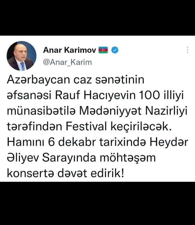 Nazir Anar Kərimovdan biabırçı səhv: Rauf Hacıyevi cazmen kimi təqdim etdi — FOTO