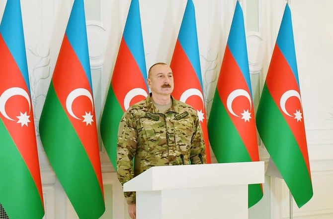 Prezident Zəfər Günü münasibətilə Şuşada keçirilən tədbirdə çıxış etdi — YENİLƏNİB/FOTOLAR