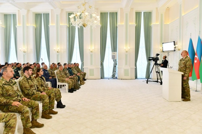 Prezident Zəfər Günü münasibətilə Şuşada keçirilən tədbirdə çıxış etdi — YENİLƏNİB/FOTOLAR