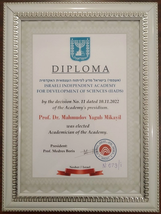 Akademik Yaqub Mahmudov İsrail Akademiyasının həqiqi üzvü seçilib — FOTO Akademik Yaqub Mahmudov İsrail Akademiyasının həqiqi üzvü seçilib — FOTO
