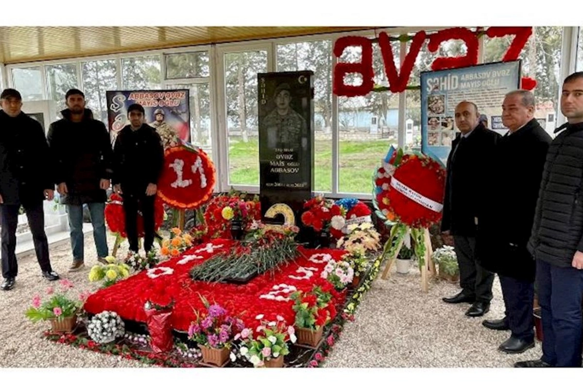 Salyanda şəhid Əvəz Abbasovun məzarı ziyarət olundu — FOTO