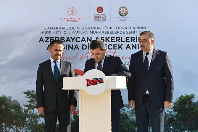 Türkiyədə şəhid olan Azərbaycan əsgərlərinin xatirəsinə ucaldılacaq abidənin təməli qoyulub — FOTO