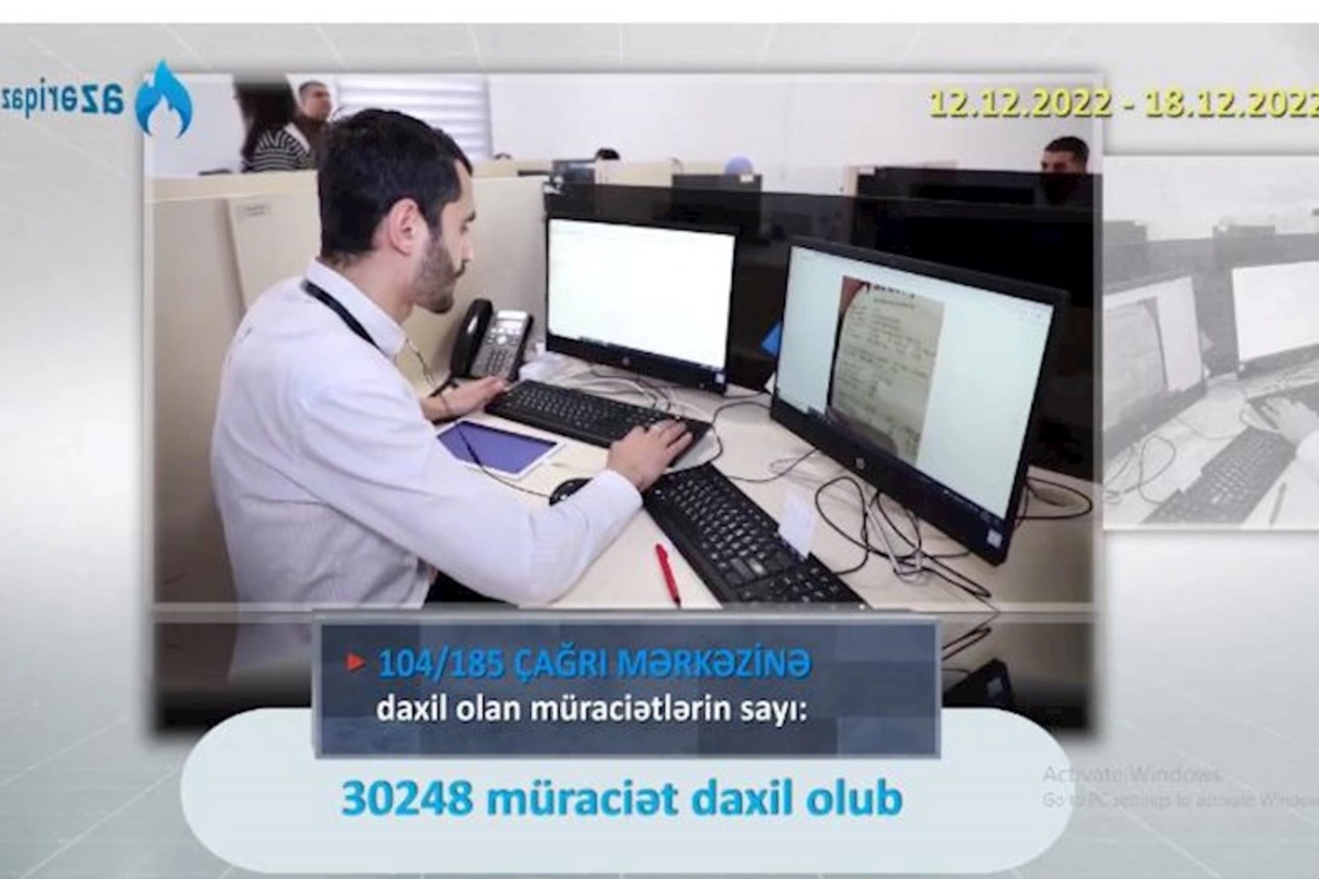 Azəriqaz İB-nin ötən həftənin 168 saatlıq statistik göstəriciləri