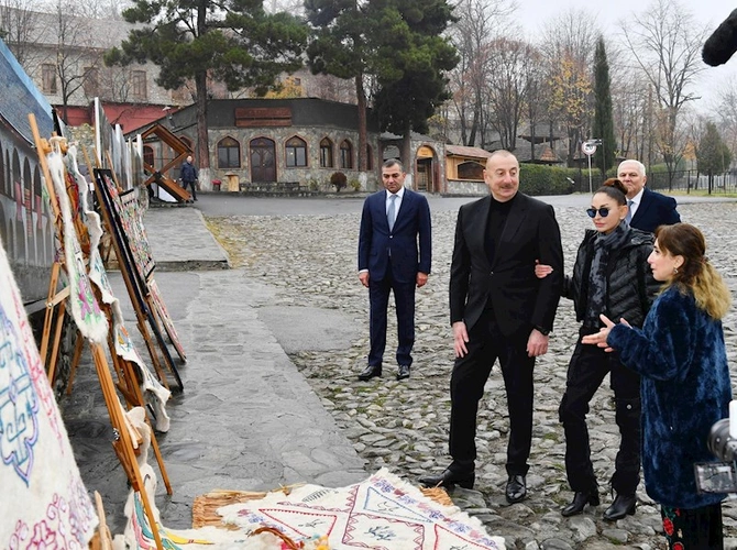 İlham Əliyev və Mehriban Əliyeva “Yuxarı Baş” qoruğunda aparılan təmir-bərpa işləri ilə tanış olublar — YENİLƏNİB (FOTOLAR)