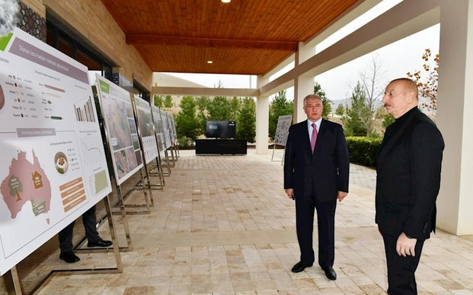 İlham Əliyev “Şəki-Oğuz” Aqroparkında yaradılan şəraitlə tanış olub — FOTOLAR