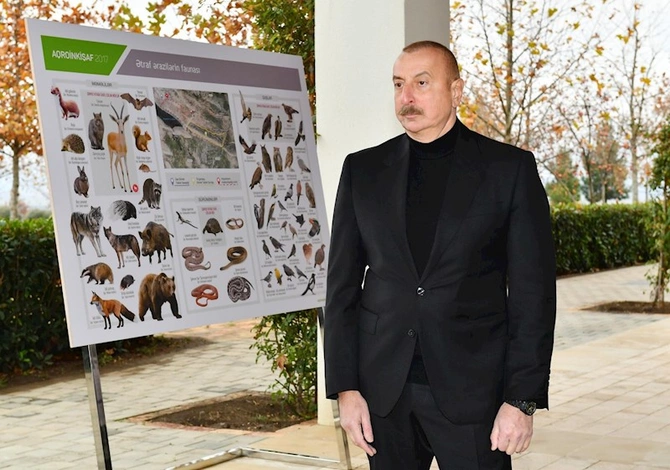 İlham Əliyev “Şəki-Oğuz” Aqroparkında yaradılan şəraitlə tanış olub — FOTOLAR