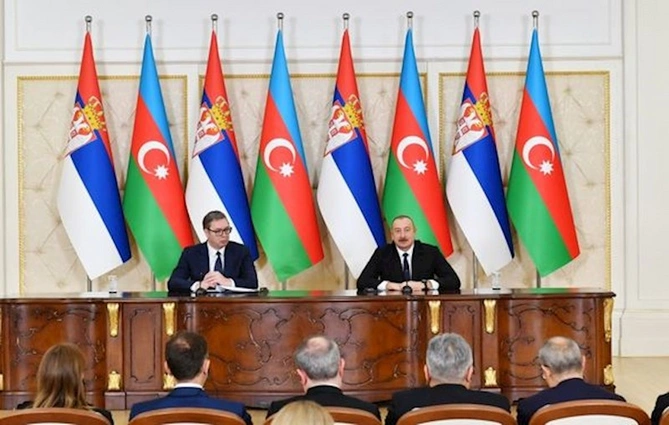Azərbaycan və Serbiya Prezidentləri mətbuata bəyanatlarla çıxış ediblər — YENİLƏNİB (FOTO)