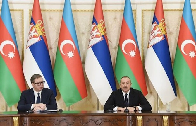 Azərbaycan və Serbiya Prezidentləri mətbuata bəyanatlarla çıxış ediblər — YENİLƏNİB (FOTO)