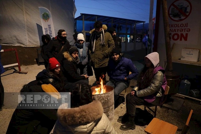 Xankəndi-Laçın yolunda keçirilən etiraz aksiyasının on birinci günü — FOTO