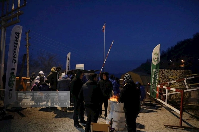 Xankəndi-Laçın yolunda keçirilən etiraz aksiyasının on birinci günü — FOTO