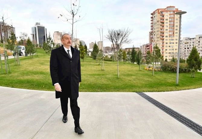 Prezident Mərkəzi Parkın 2-ci hissəsinin açılışına qatıldı — YENİLƏNİB (FOTOLAR)