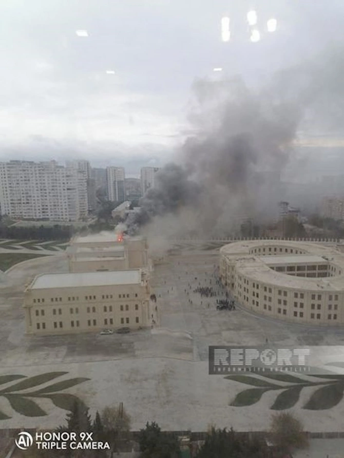 DSX-nin Akademiyasının binasında yanğın: Elçin Quliyev hadisə yerində — FOTO/VİDEO