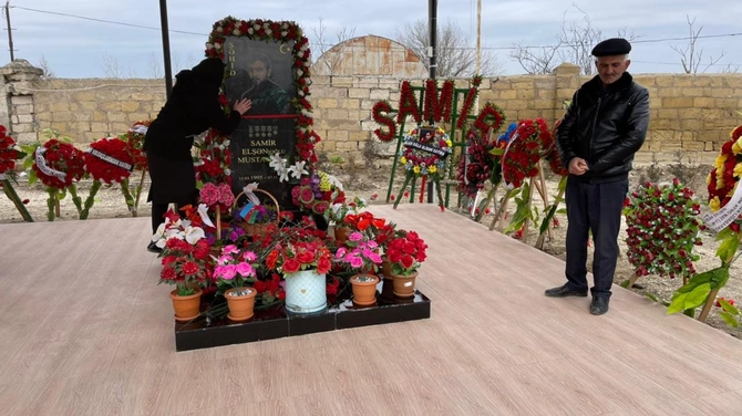 Salyanda Vətən Müharibəsi şəhidinin doğum günü qeyd olundu — FOTOLAR