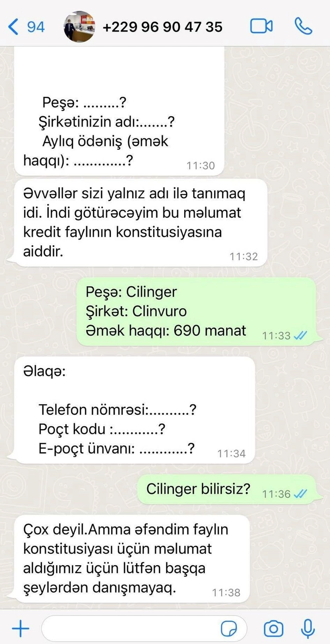 Elşad Hacıyev “bank dələduzu” ilə yazışmalarını paylaşdı — FOTOLAR
