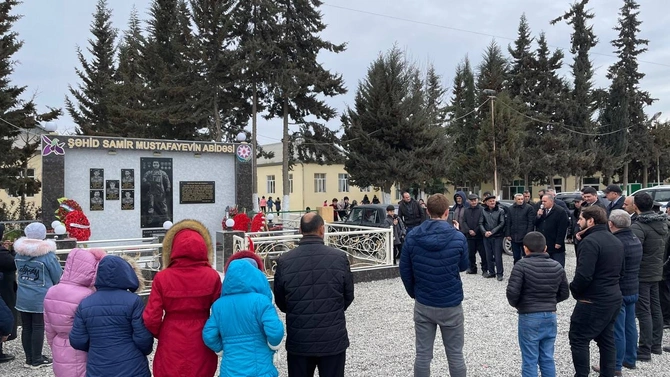 Salyanda Vətən Müharibəsi şəhidinin doğum günü qeyd olundu — FOTOLAR
