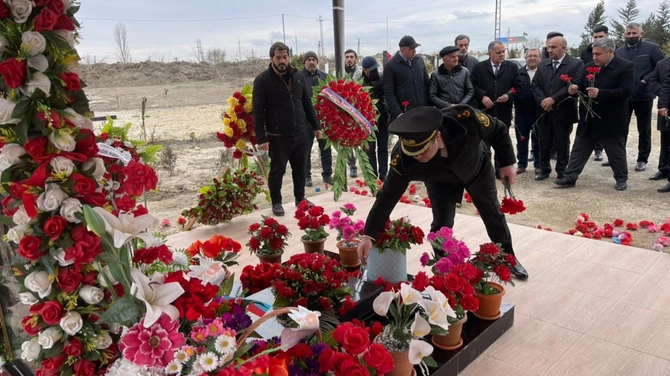 Salyanda Vətən Müharibəsi şəhidinin doğum günü qeyd olundu — FOTOLAR
