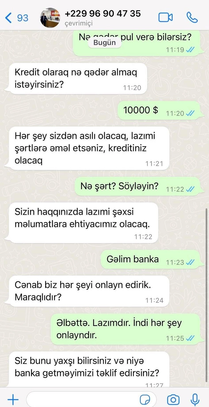 Elşad Hacıyev “bank dələduzu” ilə yazışmalarını paylaşdı — FOTOLAR