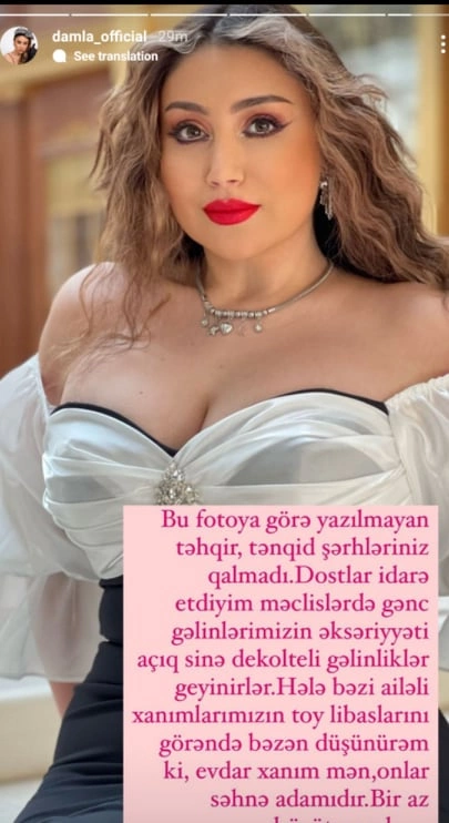 Damla evdar xanımları alçaltdı? — “Elə geyinirlər, sanki səhnə adamlarıdırlar”