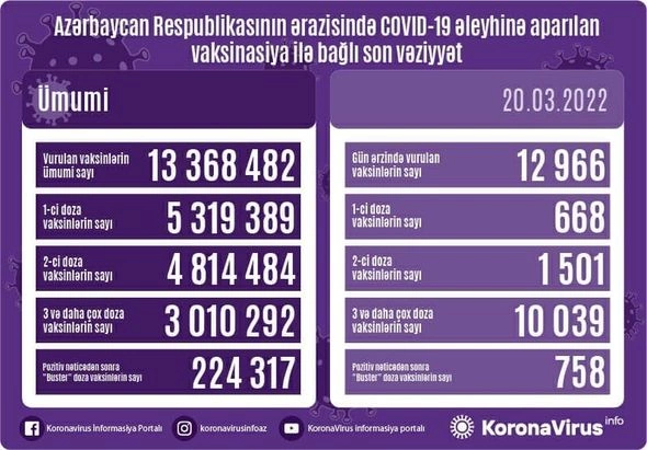 Peyvənd olunanların sayı açıqlandı — FOTO Peyvənd olunanların sayı açıqlandı — FOTO