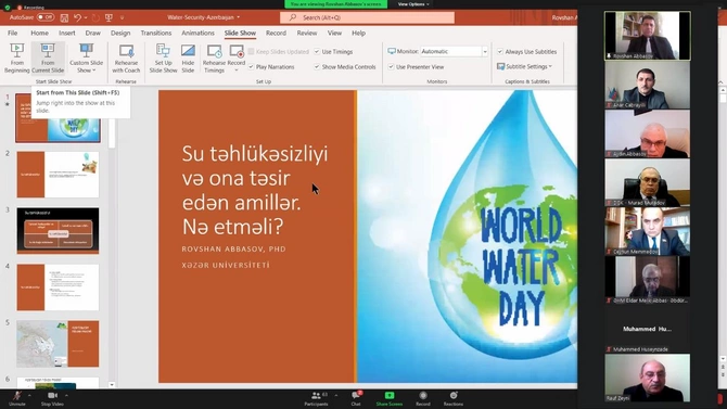 Dünya Su Resursları Günü ilə bağlı videokonfrans keçirilib