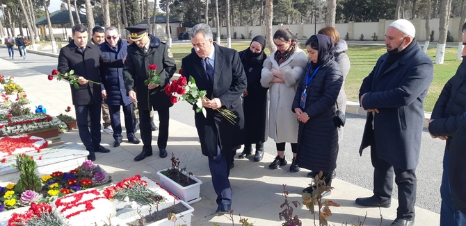 Abşeronda şəhid ailələri Novruz bayramı günlərində ziyarət edildi — FOTOLAR