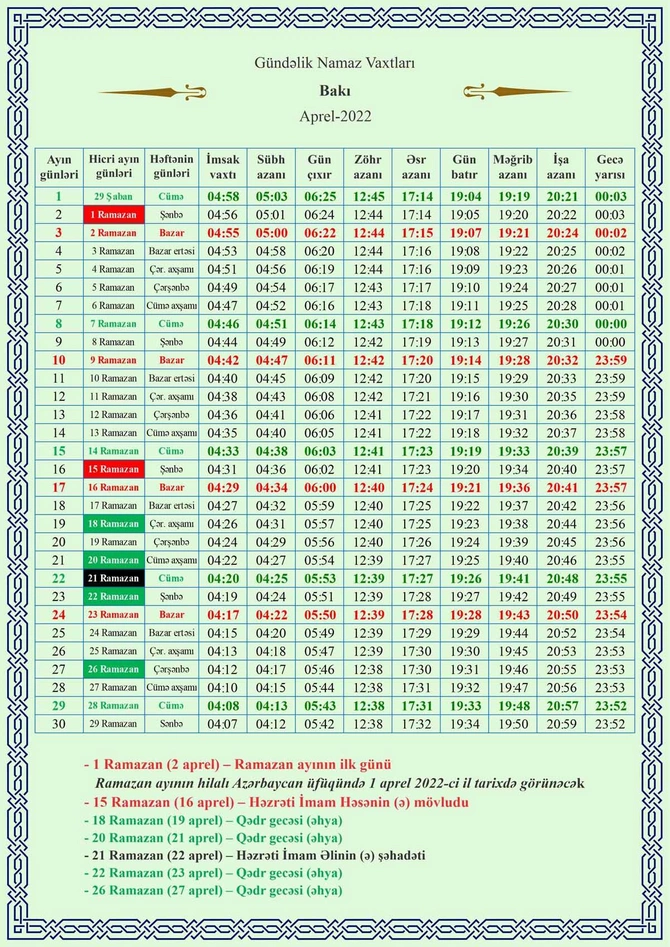 QMİ Ramazan ayı ilə bağlı fətva verdi — TƏQVİM QMİ Ramazan ayı ilə bağlı fətva verdi — TƏQVİM