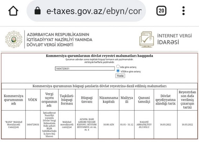 İcra başçısı daha bir şirkət açdı — SƏNƏD
