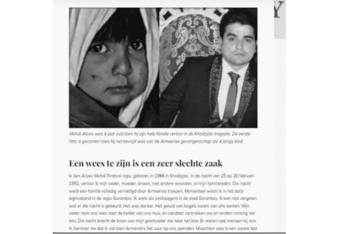 Niderlandda Xocalı soyqırımına dair sayt fəaliyyətə başladı