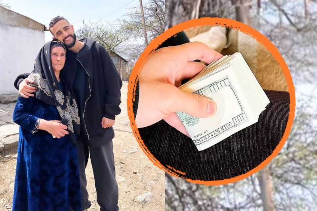 Hüseyn kəndə getdi, yaşlı nənəyə bir “paçka” dollar verdi — VİDEO
