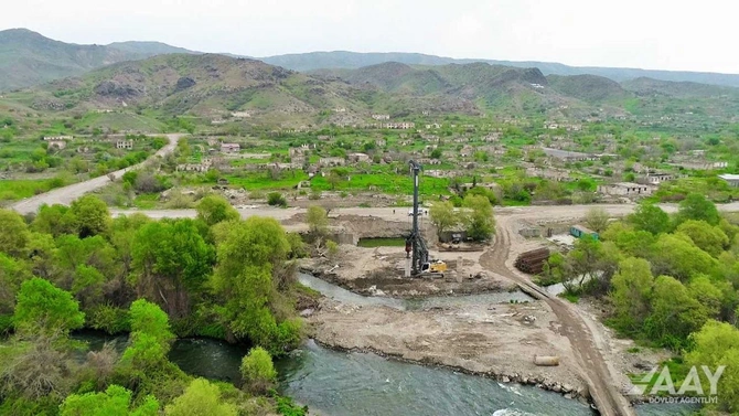 Qubadlı-Eyvazlı avtomobil yolunun tikintisi davam etdirilir — FOTOLAR