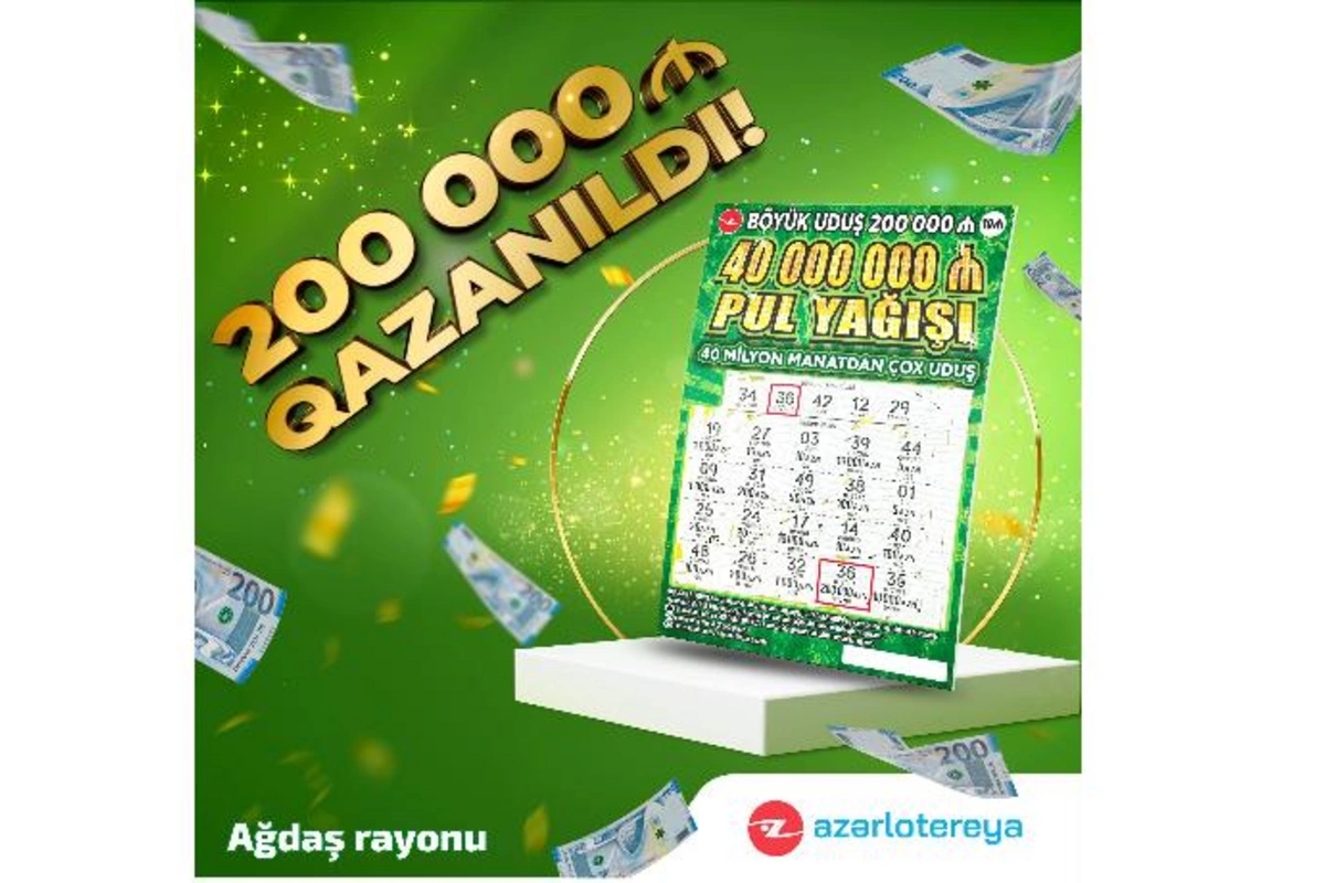 Azərbaycan ani lotereyaları tarixində ən böyük uduş - 200.000 manat qazanıldı