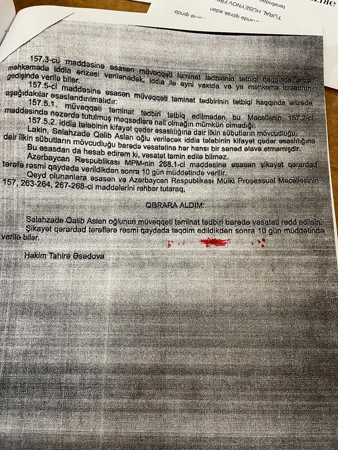 Şeyxin qudasının partiya sədrinə qarşı iddiası rədd edildi — MƏHKƏMƏ İŞİ (FOTOLAR)
