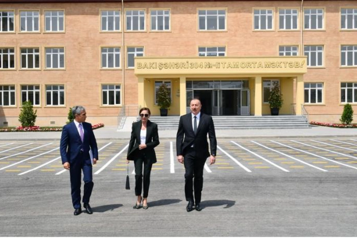 İlham Əliyev və Mehriban Əliyeva Sabunçuda məktəbin açılışında iştirak etdilər — YENİLƏNİB