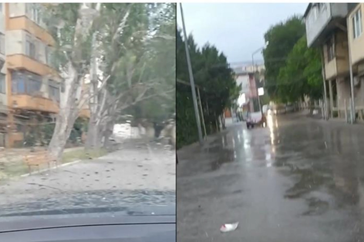 Bakıya dolu yağır — VİDEO