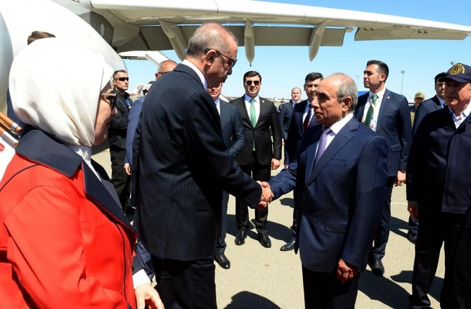 Rəcəb Tayyib Ərdoğan Azərbaycana işgüzar səfərə gəldi — FOTOLAR
