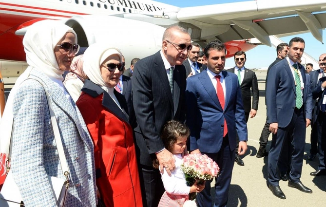 Rəcəb Tayyib Ərdoğan Azərbaycana işgüzar səfərə gəldi — FOTOLAR