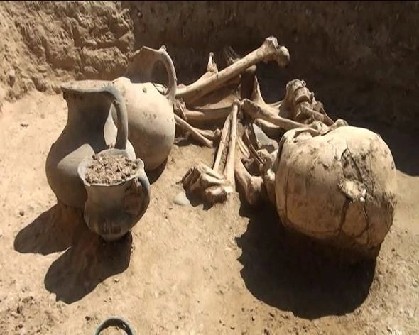 Goranboyda eradan əvvəl IX-VIII əsrlərə aid insan skeletləri aşkarlandı —FOTOLAR