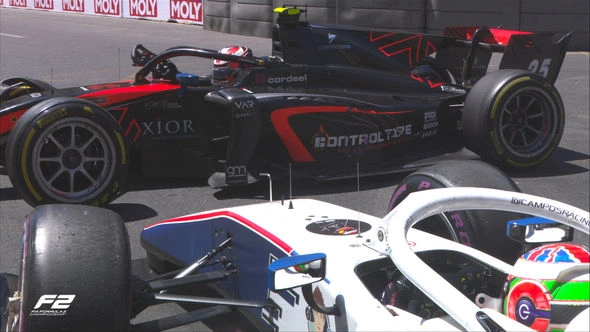 “Formula-2”nin əsas yarışında iki pilot mübarizəni erkən dayandırdı — FOTO
