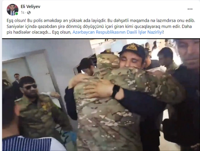 Azərbaycanda polis əməkdaşının bu addımı alqışlandı — FOTOLAR