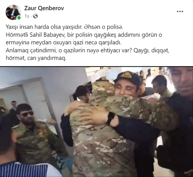 Azərbaycanda polis əməkdaşının bu addımı alqışlandı — FOTOLAR