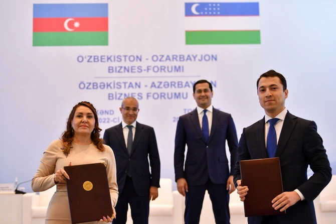 Özbəkistan və Azərbaycanın müvafiq qurumları arasında bir sıra sənədlər imzalandı — FOTOLAR