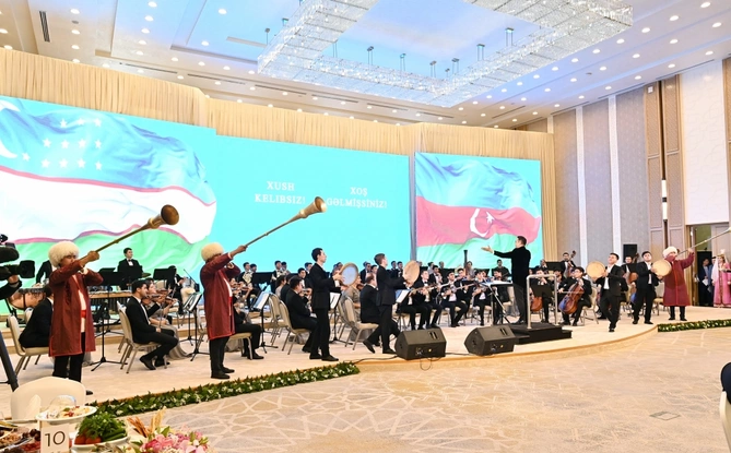 Şavkat Mirziyoyev tərəfindən İlham Əliyevin şərəfinə qəbul təşkil edildi — FOTOLAR (YENİLƏNDİ)