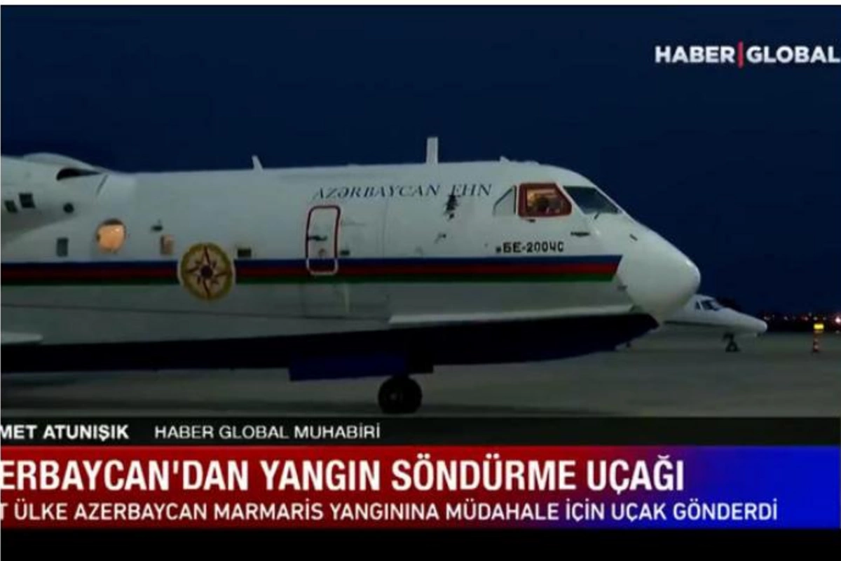 Azərbaycanın amfibiya tipli təyyarəsi Türkiyədə meşə yanğınlarının söndürülməsinə başladı — VİDEO
